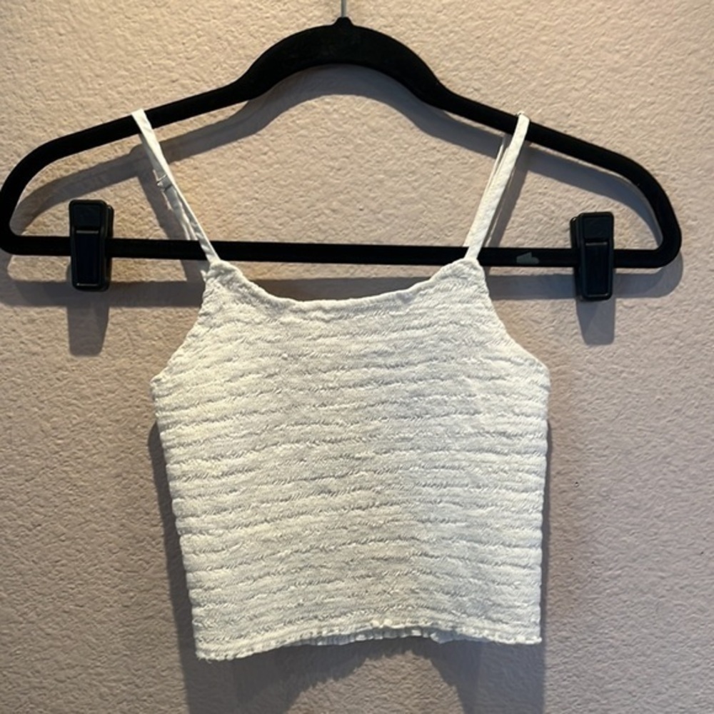 Brandy Melville John Galt Linen-Blend Stretchy Crop Cami Tank Top Size XXS